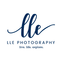 LLE Photography logo, professional photographer in Falmouth, Cornwall
